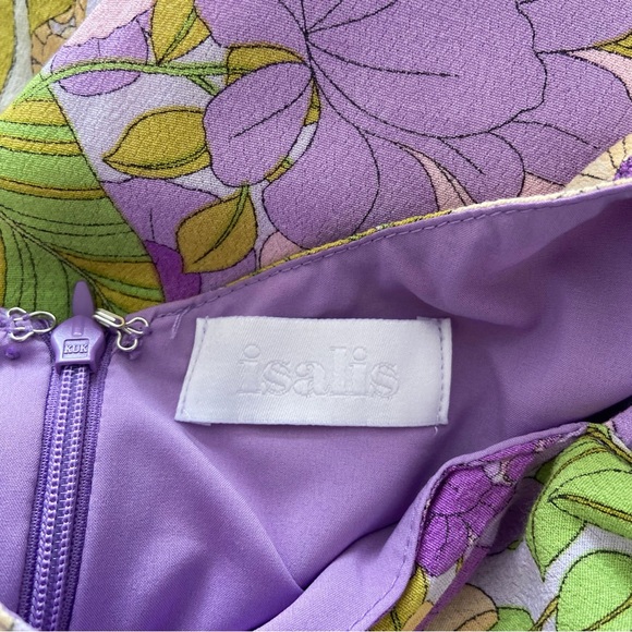 Isalis purple floral tie strap mini dress bustier open back large retro revolve - Picture 8 of 9